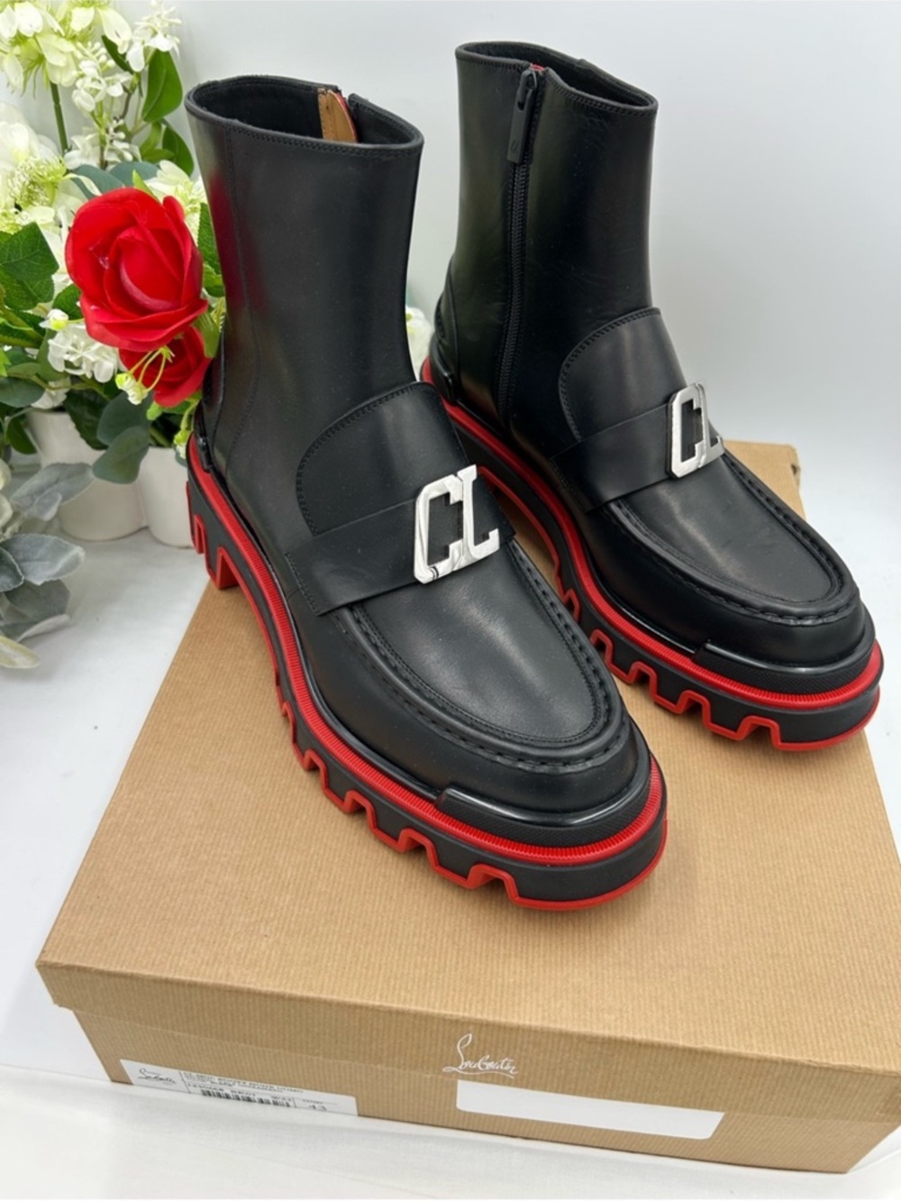 Men’s Christian Louboutin DUNE leather ankle boots size 43 made in Italy - Picture 2 of 10